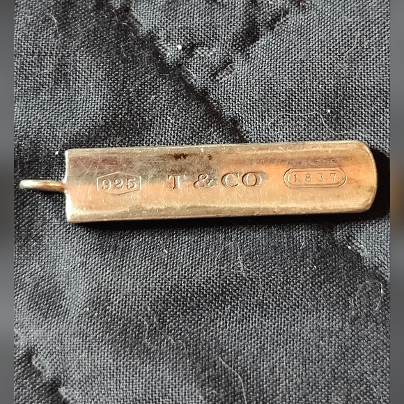 Tiffany & Co. 2001 Vintage 1837 Sterling Silver 925 Bar Pendant - Picture 2 of 3